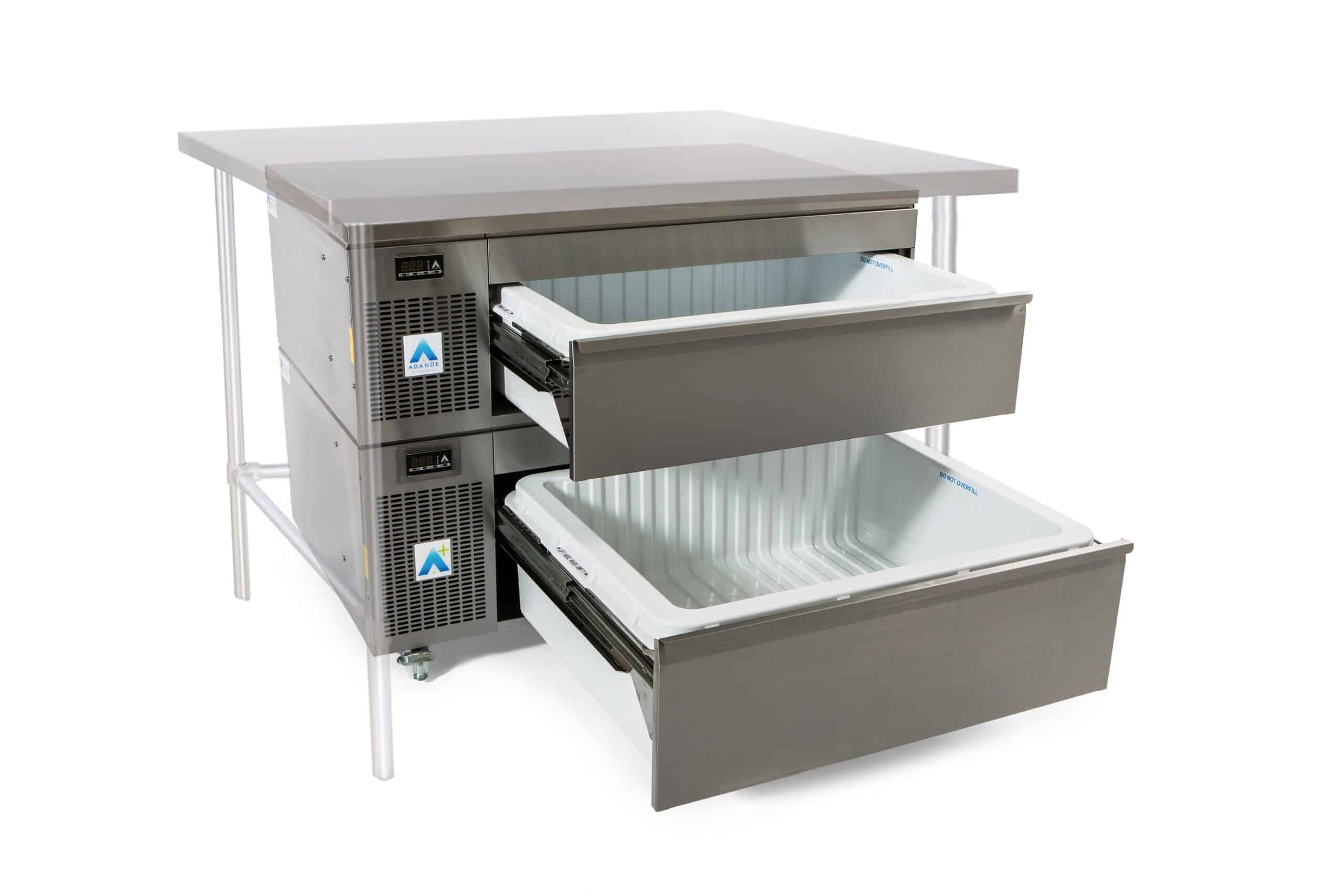 UNDERCOUNTER – SAS2 SERIES – TWO DRAWER – SIDE ENGINE – COMBO – SHALLOW ON A FRIDGE-ONLY DRAWER