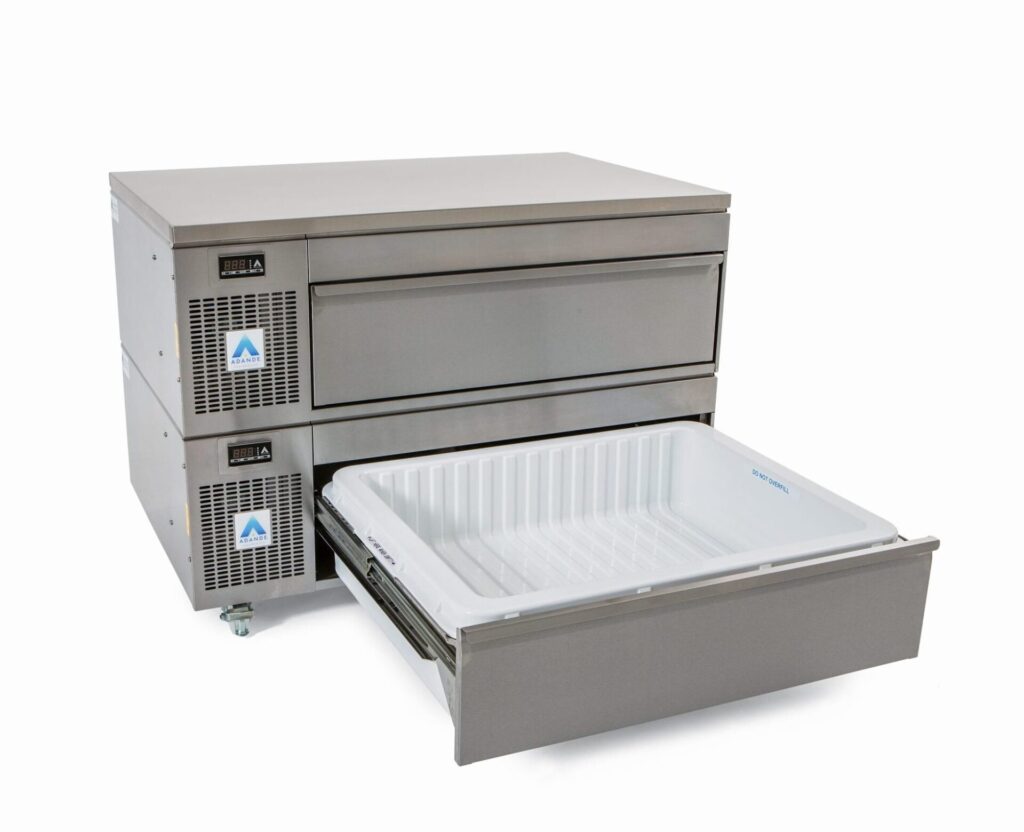 PREP COUNTER &ndash; SHALLOW &ndash; TWO DRAWER &ndash; SIDE ENGINE &ndash; VLS2 SERIES